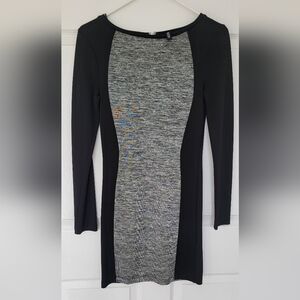 Black and grey long sleeve dress